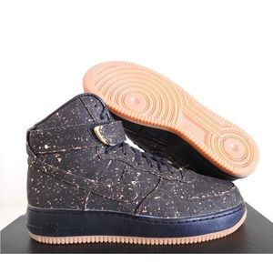 NIKE AIR FORCE 1 HIGH CORK ID NBA CHAMPIONSHIP BLACK GOLD SZ 9  AH5806-994 NWB
